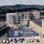 drönarbild över skanskas byggprojekt i Borås