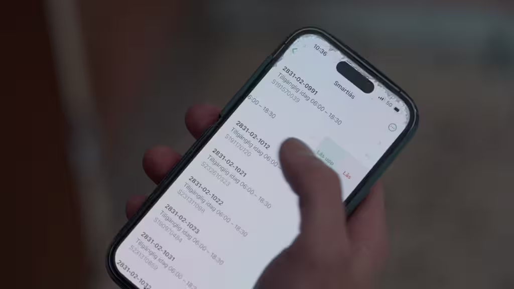 Mobilt smartlås i app för byggprojekt