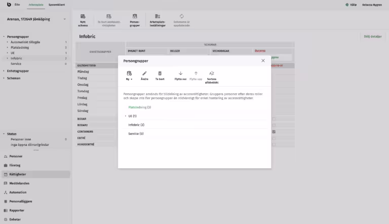 skärmavbild av infobrics digitala grindstyrning