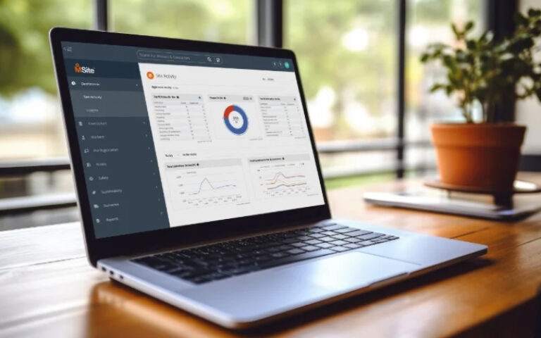 a computer showing msite dashboard