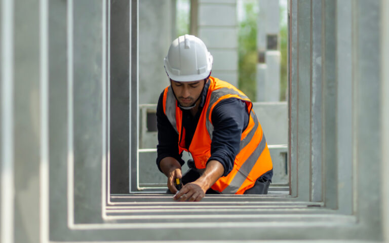 Construction worker at a construction site